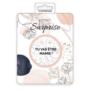 Image de Carte à gratter annonce « Tu vas être mamie » ROSE Irréversible Bijoux