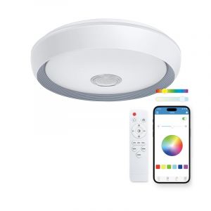 Plafonnier Ksix Glory SmartLED avec Haut-Parleur 5W RGB+CCT Intégré 6200Lm 58W Blanc