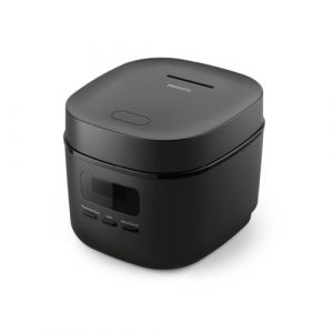 Philips Mini-cuiseur &agrave; riz s&eacute;rie 3000-0,54 l, rev&ecirc;tement Bakuhanseki 5 couches, mode de cuisson rapide 30 min, 5 menus automatiques, noir (HD3080/80)