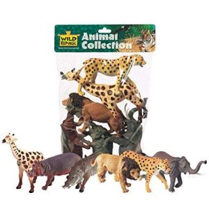 Wild Republic Sauvage R&eacute;publique Girafe, Hippo, Lion, Gu&eacute;pard, &Eacute;l&eacute;phant, Warthog Animaux Africains Polybag, 6 Pi&egrave;ces