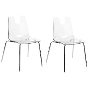 Beliani Lot de 2 chaises de salle à manger transparentes SILERTON