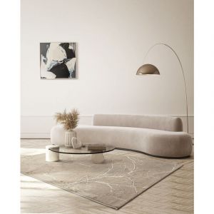 The Carpet - Mila tapis salon moderne court poil brillant beige, 120 x 170 cm