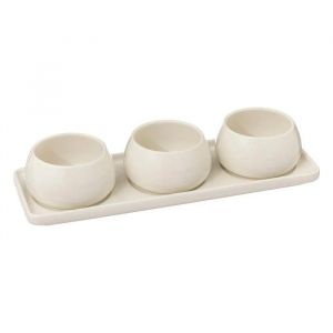 Image de Service Apéritif 4 Pièces Nora 9cm Blanc