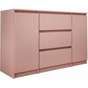 Commode 2 portes 3 tiroirs, 120 &times; 78 &times; 39 cm, couleur: rose