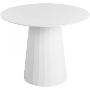 Beliani Table De Salle À Manger Blanche D 100 Cm Plato