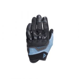 Dainese Gants Ermex, Gants de moto d'été pour femme, respirants avec inserts en mesh, protections rigides des articulations, renforts en cuir, écran tactile, S, Noir et Bleu