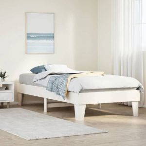 VidaXL Cadre de lit sans matelas blanc 90x190 cm bois de pin massif, meuble de chambre &agrave; coucher, sommier, lit en bois, lit, 855377