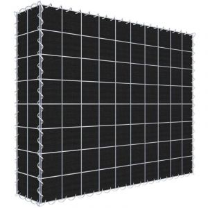Gabion vert avec non-tissé 100 cm x 80 cm x 20 cm (L x H x P), maille 10 cm x 10 cm, spirale