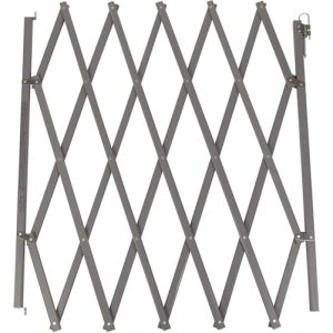 Image de Bettacare Barrière Extensible Pour Animaux, En Bois, Barrière Rétractable De Sécurité Pour Chien Et Chiot, 60cm - 108cm, Couleur Gris