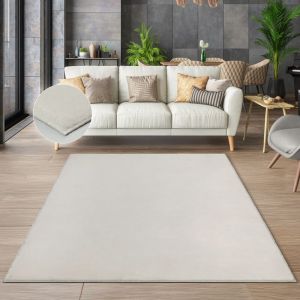Cosy tapis fourrure doux lavable crème, 160 x 220 cm