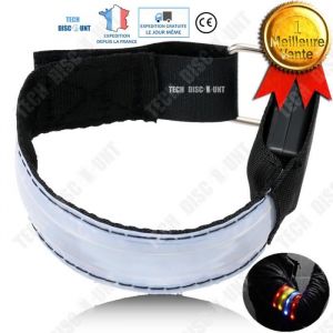 Td Bracelet Lumineux Sport Led Rouge Orange Fluo Brassard De Sécurité Réglable Vélo Marche Lumière Clignotante Haute Visibilité Cou