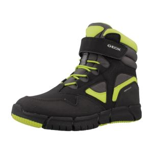 Geox Garçon J Flexyper Boy Abx Bateau cheville, Black Lime, 36 EU