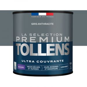 Tollens Peinture int&eacute;rieure couleurs - La S&eacute;lection Premium Velours - Ultra Couvrante - Gris Anthracite 0,5 L - 6m&sup2;