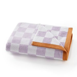 Drap de bain éponge velours 500 g/m2, Mira Mauve/Blanc Taille 70X140 cm