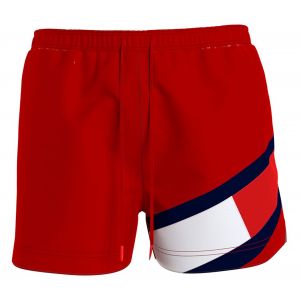 Image de Tommy Hilfiger Short de bain Drawstring rouge à logo