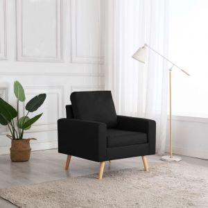 VidaXL Fauteuil Tissu Noir