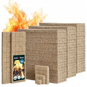 Cubes Allume feu cheminée en laine de bois - 2400 pièces - pour un allumage rapide dans la cheminée, le gril - KOTARBAU