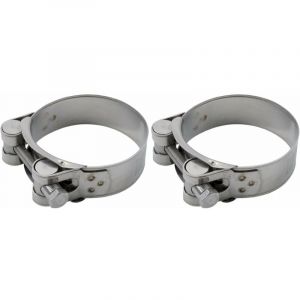 Cyclingcolors 2x Collier échappement serrage compatible avec 25-27mm lg 18mm acier inoxydable A2 AISI304 pot silencieux fixation tuyau tube collecteur jonction moto voiture mobylette scooter