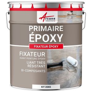 Arcane industries Résine epoxy transparente, primaire, sous couche, accrochage, béton, métal, fixateur : Fixateur epoxy 25 kg