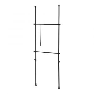 Penderie garde-robe télescopique rangements 75 -115 cm acier laqué noir 03_0008159