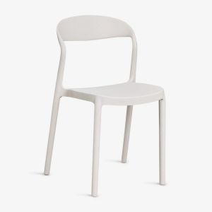 Pack de 4 chaises de salle &agrave; manger empilables en polypropyl&egrave;ne Brenza Blanc de Pierre