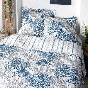 Couvre lit et taies d'oreiller (240 x 220 cm) Quiberon Gris