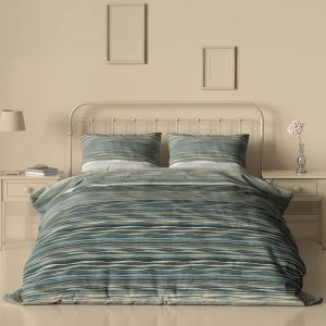 Garnier Thiebaut Housse de couette satin de coton bleu 260x240 cm