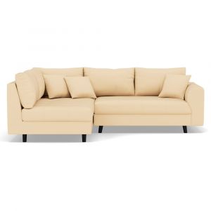 Lisa Design - Rune - canapé d'angle gauche 4 places en simili - beige