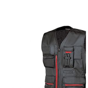 U-Power Gilet de travail multipoches avec porte badge rétractable - FUN Black Carbon - HY018BC - taille: 4XL - Noir