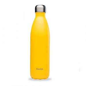 Qwetch Bouteille Isotherme INOX 750 ML - Maintient Vos Boissons au Chaud Pendant 12 Heures & au Frais Pendant 24 Heures – BPA Free - Pop Jaune