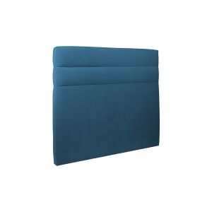 Tete de lit Lignes Velours Bleu L 180 cm - Ep 10 cm rembourré