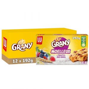 Lu 12 boîtes de Grany Moelleux - 6 barres de céréales aux fruits des bois - (12x192g)