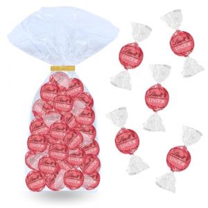LINDT Assortiment de 40 bouchées LINDOR au Chocolat Blanc Fraise 500 g de Chocolats à Partager entre Amis ou en Famille