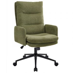 IWMH Chaise de Bureau, Fauteuil de Bureau &agrave; Roulettes R&eacute;glable en Hauteur, Chaise de Coiffeuse avec roulettes et Accoudoirs - Vert
