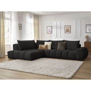Bobochic Canapé d'angle fixe EVEREST tissu texturé