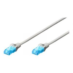 Digitus Cordon de raccordement Ecoline RJ45 3 m UTP CAT5e démarré, sans crochet - blanc