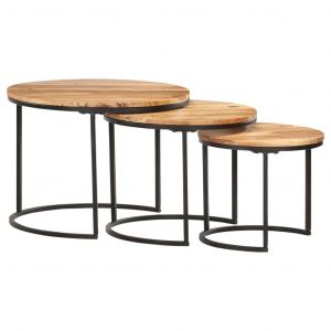 VidaXL Tables gigognes 3 pcs Bois d'acacia massif. Produit Neuf ! Garantie 0 ans !