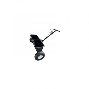 Epandeur en ligne avec cadre peint, contrôle du débit. capacité 80 litres / 79 kg. largeur d'épandange 101 cm. pneumatique 14 po