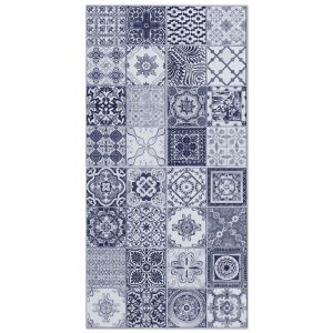 Tapis vinyle carreaux ciments nijar bleu 80x150cm