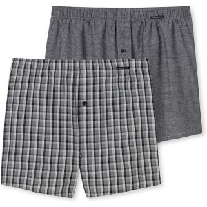 Schiesser 2 Pack Boxershorts Web sous-vêtement, Noir_180500, 8 (Lot de 2) Hommes