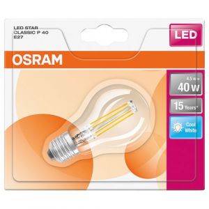 Osram LED EEC A++ (A++ - E) E27 en forme de goutte 4.00 W = 40 W blanc neutre (Ø x L) 45 mm x 45 mm 1 pc(s)