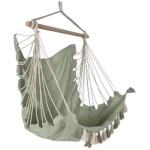 Garden chair Home ESPRIT Green Cotton Wood 100 x 50 x 135 cm