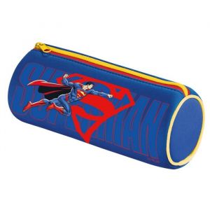 Maped Trousse Ronde Superman - Trousse Scolaire en Néoprène, Tissu Doux Anti-Déchirures - 21 cm x 6 cm