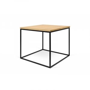 Image de TemaHome TABLE BASSE EN CHÊNE VERNIS & PIEDS EN ACIER NOIR - GLEAM Gleam 50 cm