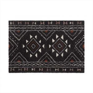 Tapis D&eacute;co &agrave; Motifs "Saharienne" 120x170cm Noir Prix