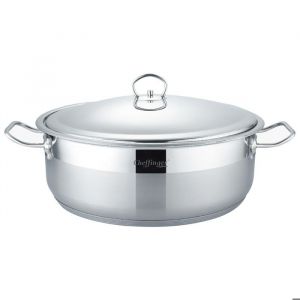 Marmite 36cm 12.2l Inoxydable 18/10 Avec Couvercle Compatible Tous Feux Cheffinger Argent