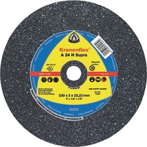 Klingspor Disque à ébarber A 24 R Supra pour l'usinage de l'acier &Oslash x Epais. : 125 x 60 mm Modèle Coudé Vitesse maxi. 12200 tr/mn