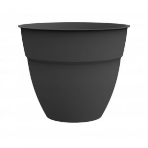 Eda Plastiques Pot de Fleur Osaka Ø 30 cm - Volume 11,7 L - Ø 30,9 x H.25,5 cm - Gris Anthracite