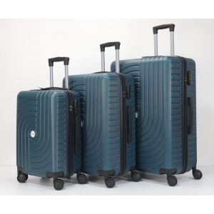 Lot de 3 Valises 20"/24"/28" I Coque Rigide en ABS I Serrure à Code I 4 Roues à 360° I BLEU - HOMEROKK