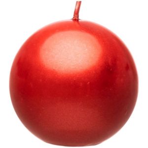 Ruedelafete Bougie Boule 6cm diam, Rouge métallisé